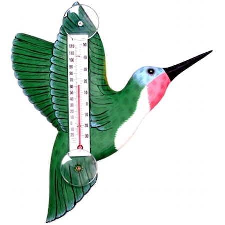 Songbird Essentials Green Hummingbird Small Window Thermometer